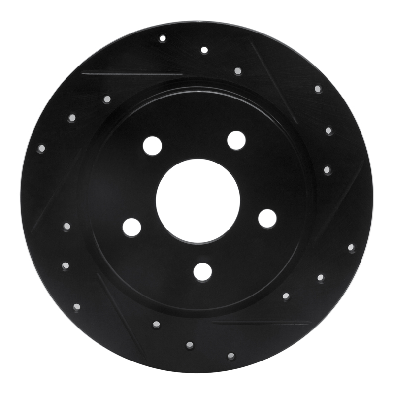Chrysler Pacifica Brake Rotor (1) - Rear Right - R1 Concepts - Drilled & Slotted - Black - `20-`25
